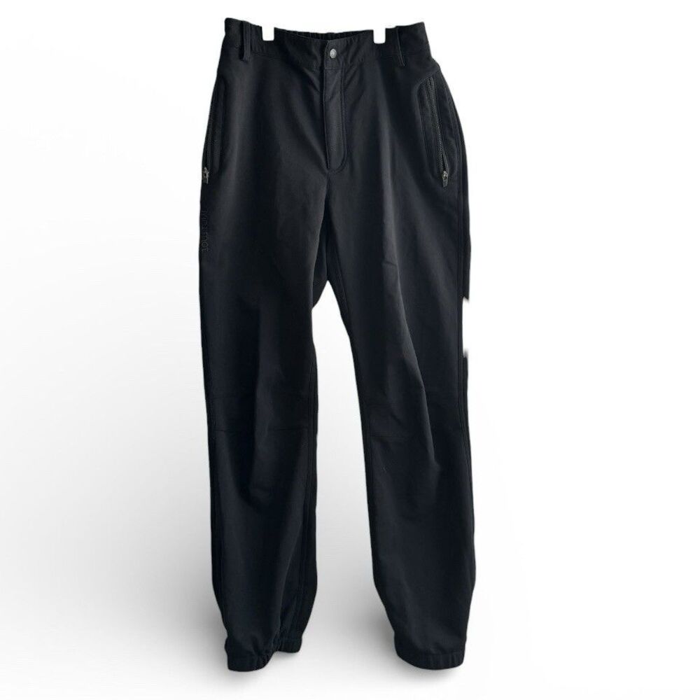 MARMOT Soft Shell Pants Zip Button Ankle Black Insulate Lined